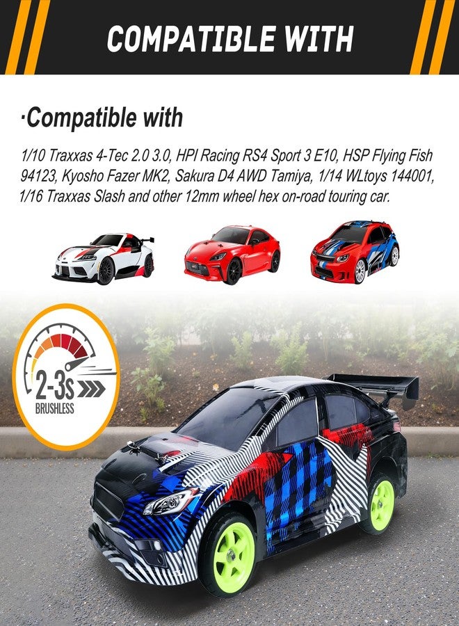 CrazyHobby RC On-Road Tires and Wheels with 12mm Hex for 1/10 Traxxas 4Tec 2.0 3.0 HPI Racing RS4 HSP 94123 MST Tamiya Kyosho 1/14 WLtoys 144001 Drifting Touring Car, 4pcs - Image 4